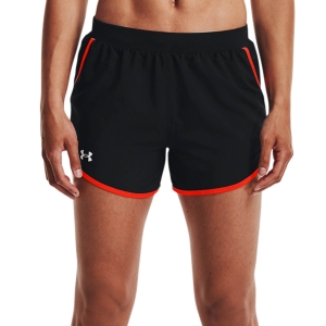 Women's Running Shorts Under Armour Fly By 2.0 3in Shorts  Black/Phoenix Fire/Reflective 13501960018