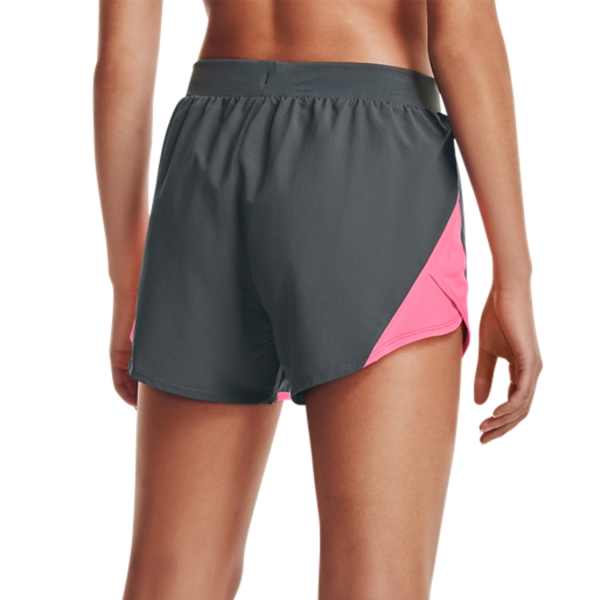 Under Armour Fly By 2.0 3in Shorts - Pitch Gray/Cerise/Reflective