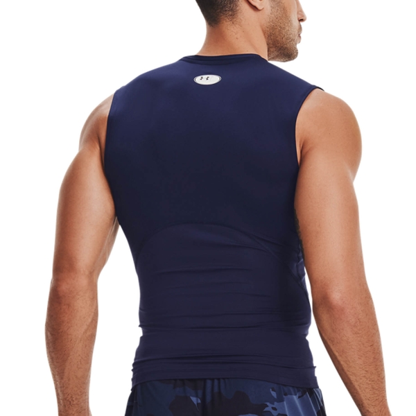 Under Armour HeatGear Compression Tank - Midnight Navy/White