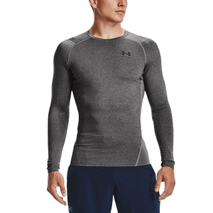 Men's Training Shirt and Hoodie Under Armour HeatGear Compression Shirt  Carbon Heather/Black 13615240090
