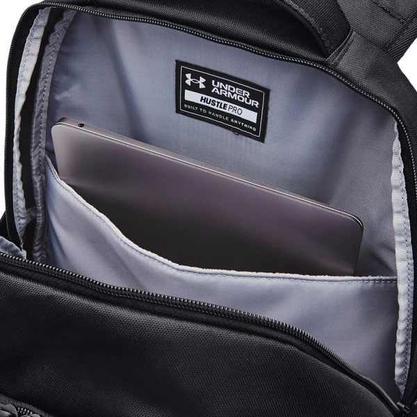 Under Armour Hustle Pro Backpack - Black/Metallic Silver