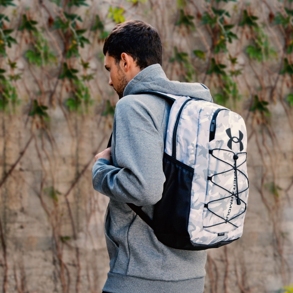 Under Armour Hustle Sport Backpack - White/Black