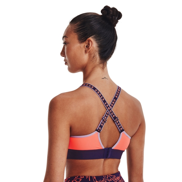 Under Armour Infinity Blocked Sports Bra - Electric Tangerine/Purple Switch/Octane