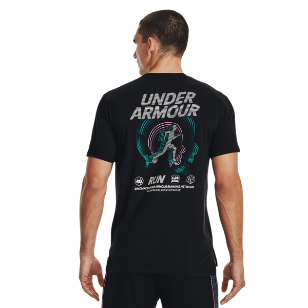 Under Armour Run Anywhere Logo T-Shirt - Black/White