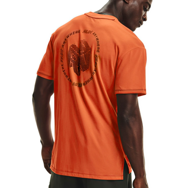 Under Armour Run Anywhere T-Shirt - Dark Orange/Black/Reflective