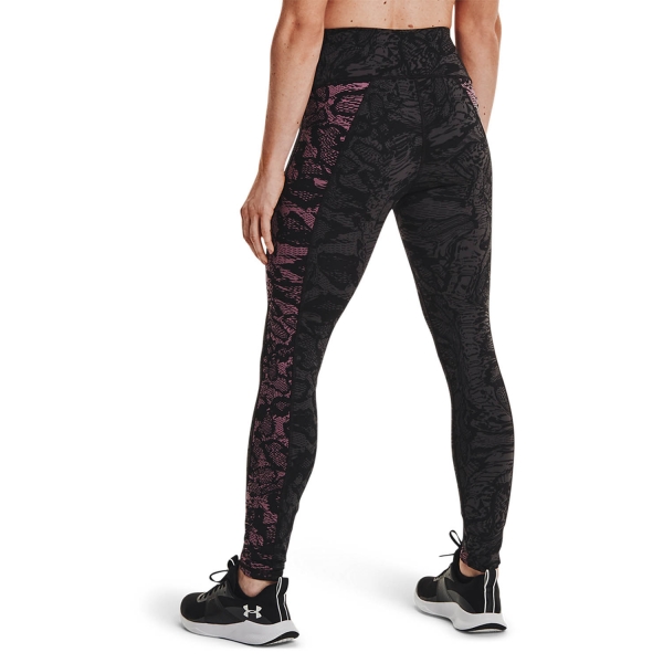Under Armour Rush 6M Novelty Tights - Black/Metallic Silver