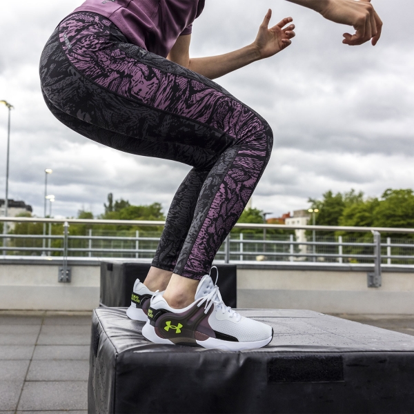 Under Armour Rush 6M Novelty Tights - Black/Metallic Silver