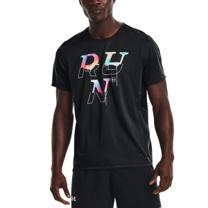 Men's Running T-Shirt Under Armour Speed Stride 2.0 Logo TShirt  Black/White/Reflective 13720350001
