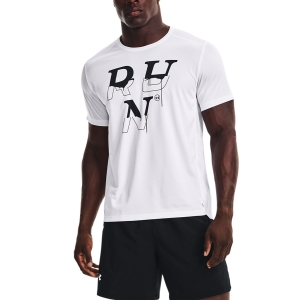 Men's Running T-Shirt Under Armour Speed Stride 2.0 Logo TShirt  White/Black/Reflective 13720350100