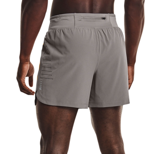 Under Armour Speedpocket 5in Shorts - Concrete/Omega Orange/Reflective