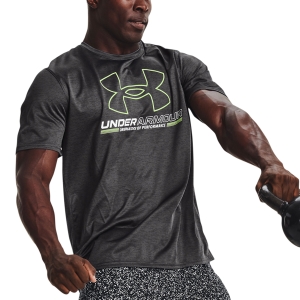 Men's Training T-Shirt Under Armour Vent Logo TShirt  Jet Gray/White/Quirky Lime 13703670010