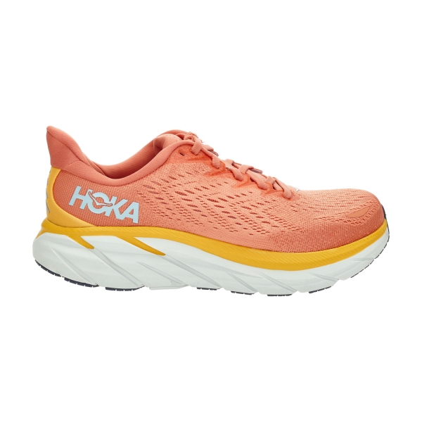 Scarpe Running Neutre Donna Hoka One One Clifton 8 Wide  Sun Baked/Shell Coral 1121375SBSCR