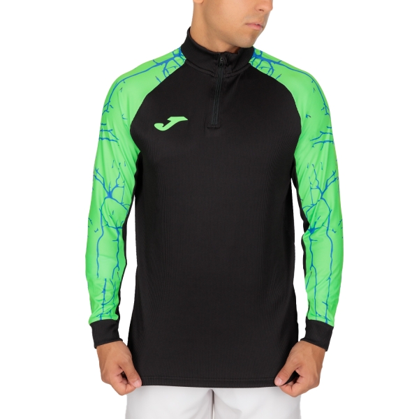 Men's Running Shirt Joma Elite IX Shirt  Black/Fluor Green 102756.117