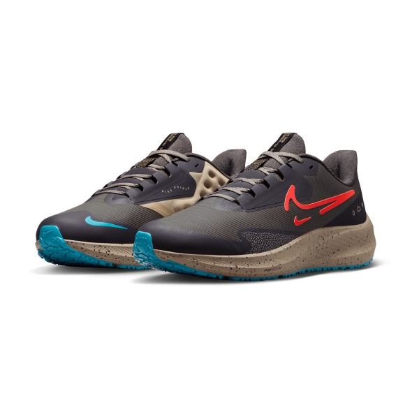 Nike Air Zoom Pegasus 39 Shield - Medium Ash/Bright Crimson/Khaki