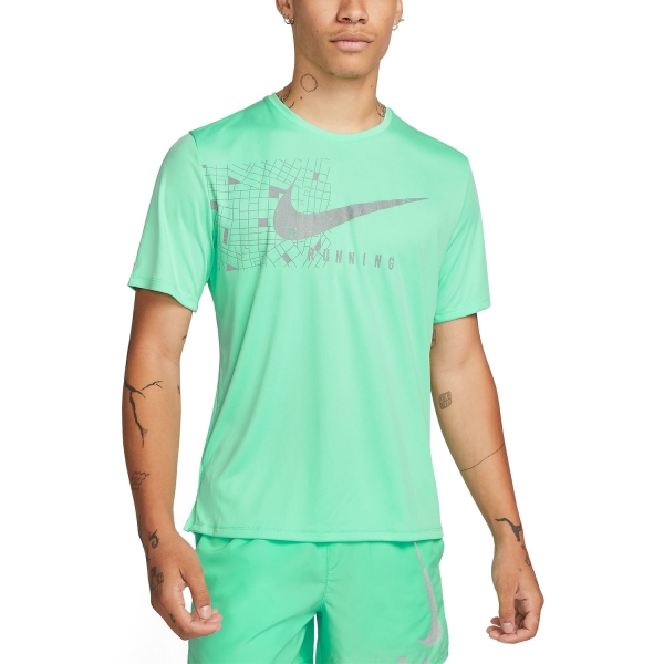 Men's Running T-Shirt Nike DriFIT Run Division Miler TShirt  Green Glow/Reflective Silver DQ6491342
