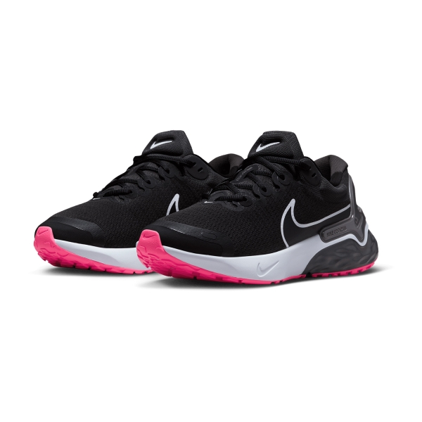 Nike Renew Run 3 - Black/White/Medium Ash/Hyper Pink