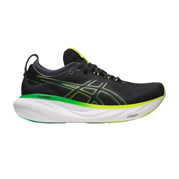 Men's Neutral Running Shoes Asics Gel Nimbus 25  Black/Lime Zest 1011B547003