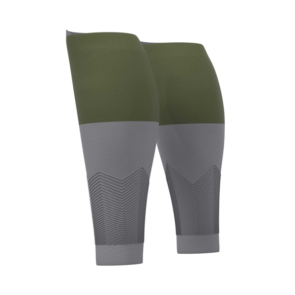 Compressport R2V2 Pantorrilleras de Compresión - RF Green/Steel Grey