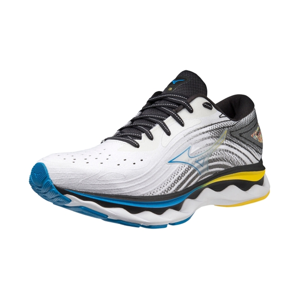 Mizuno Wave Sky 6 - White/Cyber Yellow/Indigo Bunting
