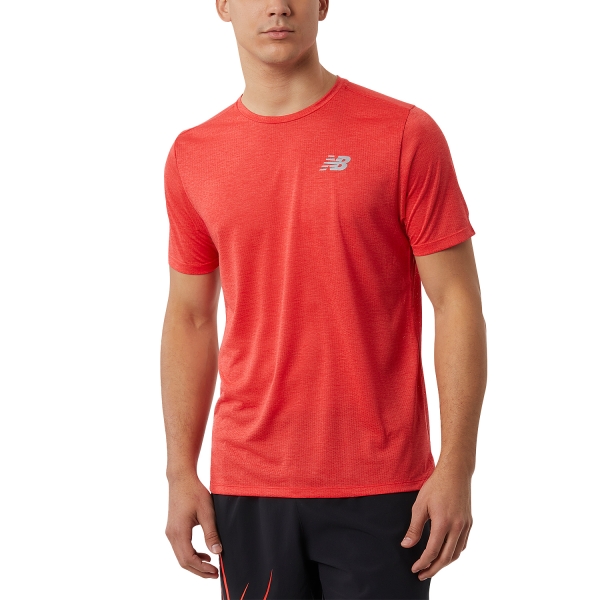 Men's Running T-Shirt New Balance Impact TShirt  True Red Heather MT21262TRA