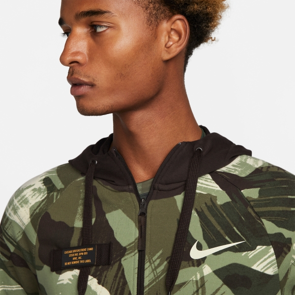 Nike Dri-FIT Camo Sudadera - Velvet Brown/Black/Coconut Milk
