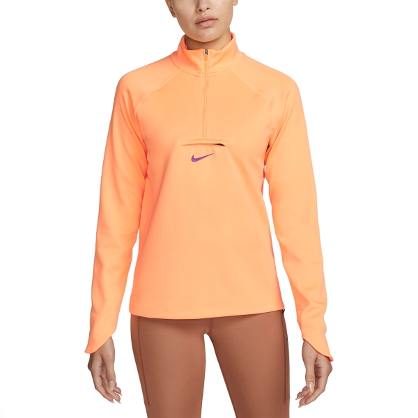 Camisa Running Mujer Nike DriFIT Element Logo Camisa  Peach Cream/Vivid Purple DM7568811