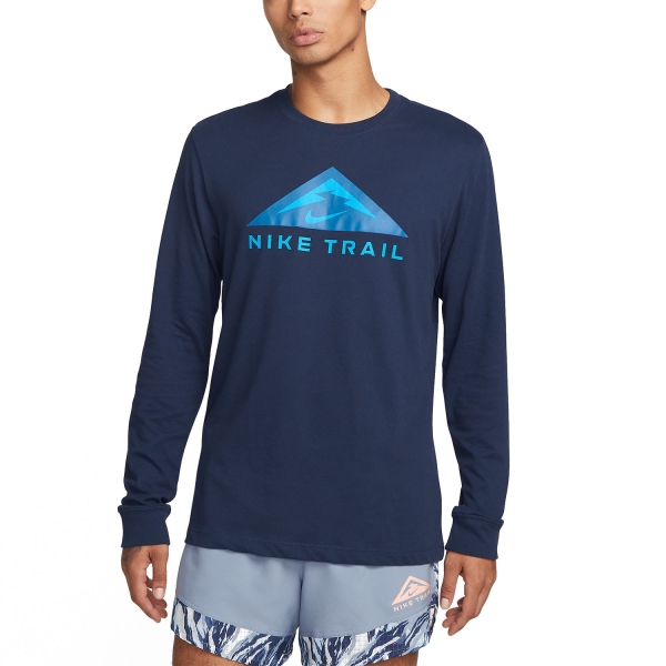 Nike Trail Dri-FIT Logo Shirt - Midnight Navy