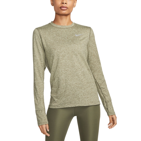 Women's Running Shirt Nike Element Crew Shirt  Medium Olive/Olive Aura/Reflective Silver CU3277222