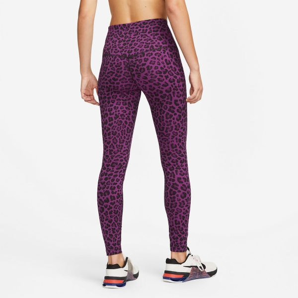 Nike One Leopard Tights - Vioteck/White