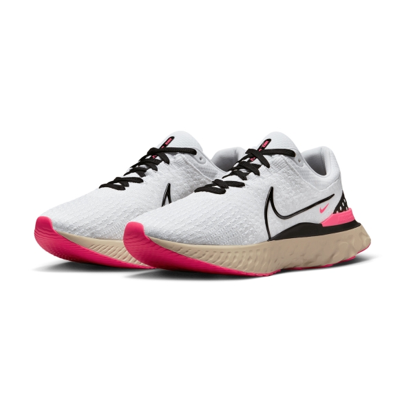 Nike React Infinity Run Flyknit 3 - White/Black/Pearl White/Hyper Pink
