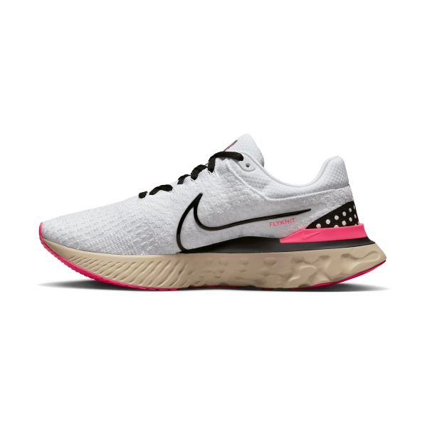 Nike React Infinity Run Flyknit 3 - White/Black/Pearl White/Hyper Pink