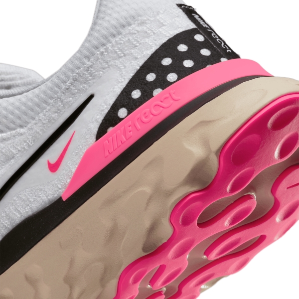 Nike React Infinity Run Flyknit 3 - White/Black/Pearl White/Hyper Pink