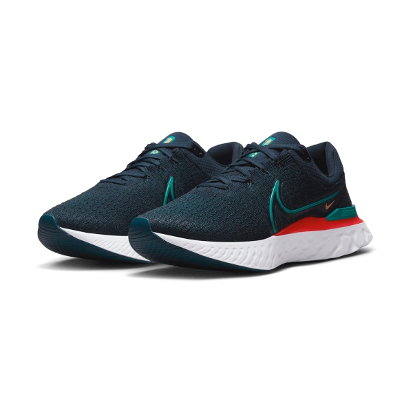 Nike React Infinity Run Flyknit 3 - Obsidian/Bright Spruce/White/lt Crimson