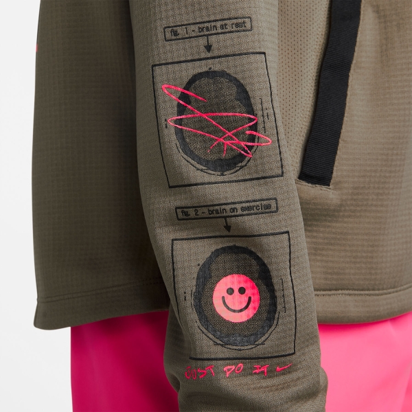 Nike Windrunner Logo Jacket - Olive Grey/Hyper Pink/Summit White