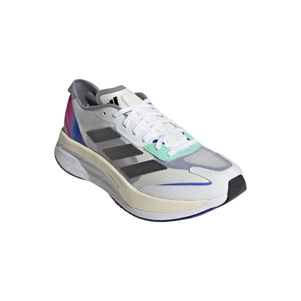 adidas adizero Boston 11 - Cloud White/Core Black/Lucid Blue