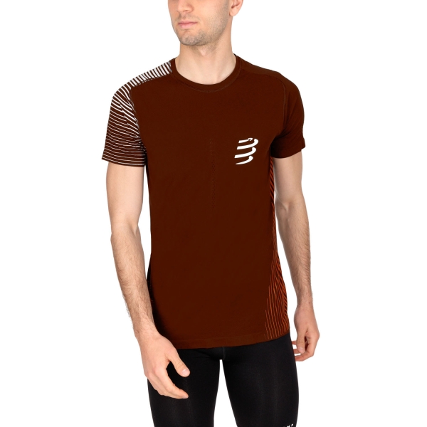 Men's Running T-Shirt Compressport Performance TShirt  SPD Apple/Dark Cheddar AM00127B309