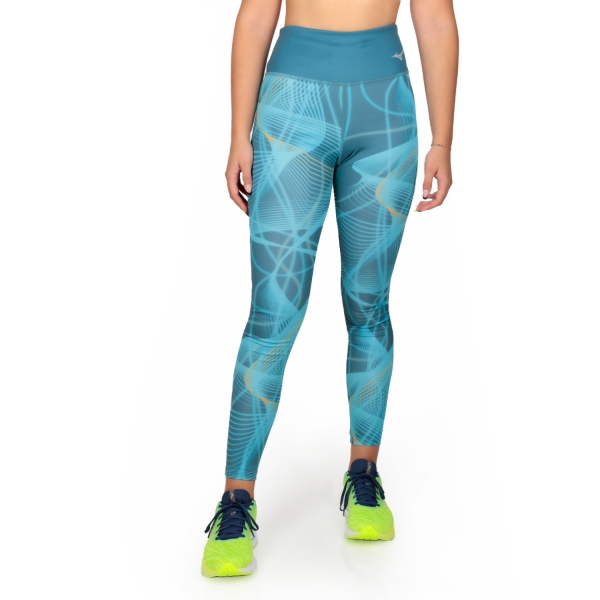 Pantalon y Tights Running Mujer Mizuno Printed Tights  Copen Blue J2GB270322