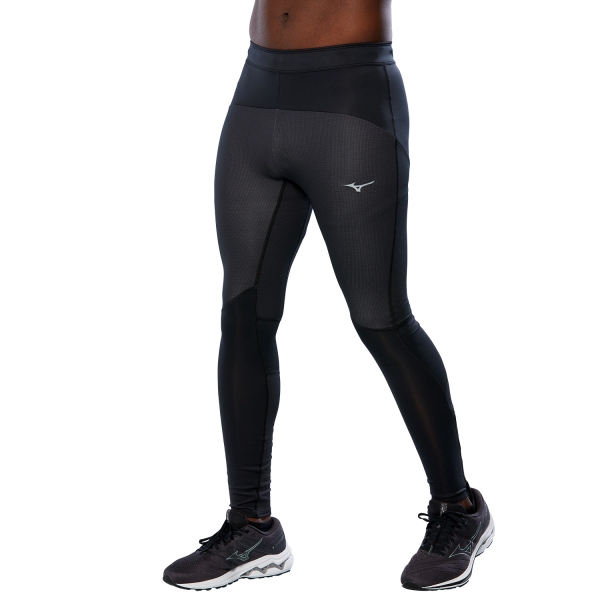Men's Running Tights and Pants Mizuno Mizuno Thermal Charge Tights  Black  Black 