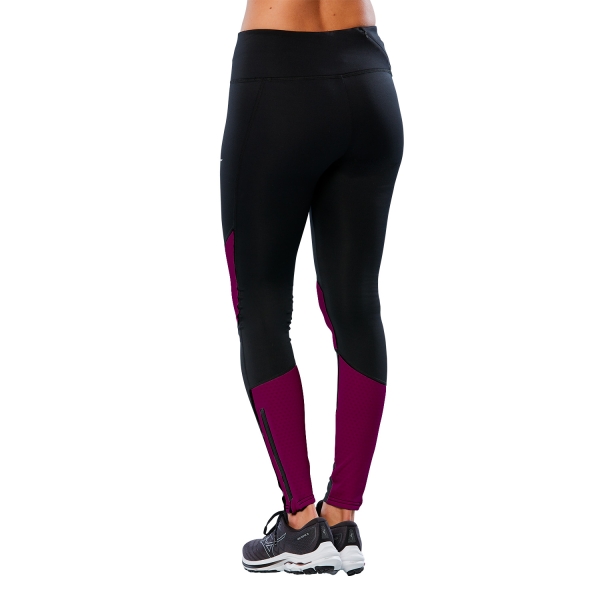 Mizuno Warmalite Tights - Black/Grape Wine