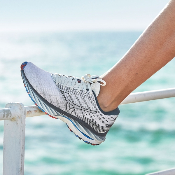 Mizuno Wave Rider 26 - Snow White/Silver/Ibiza Blue