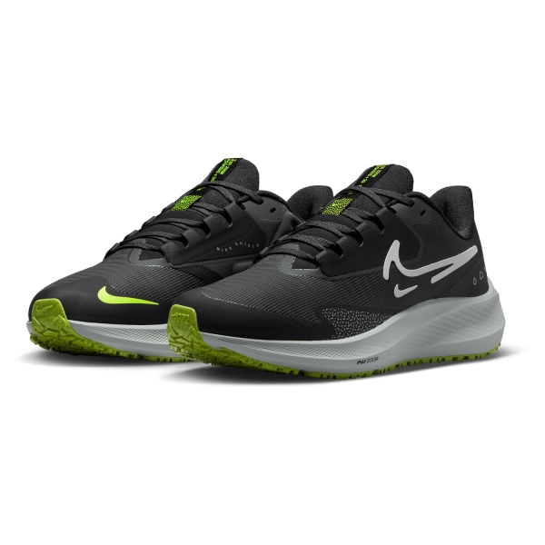 Nike Air Zoom Pegasus 39 Shield - Black/White/Dark Smoke Grey/Volt