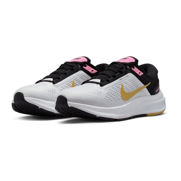 Nike Air Zoom Structure 24 - White/Wheat Gold/Black/Pink Spell