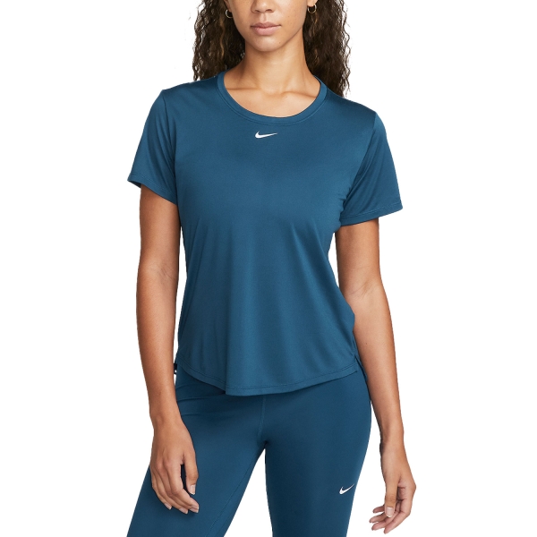 Camisetas Fitness y Training Mujer Nike One DriFIT Logo Camiseta  Valerian Blue/White DD0638460