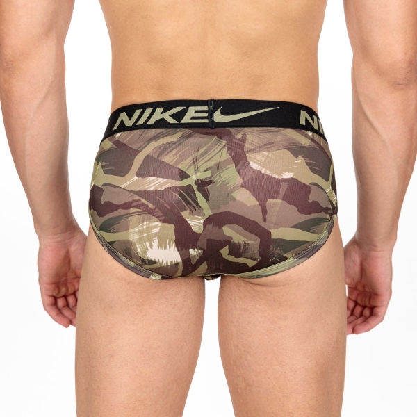 Nike Dri-FIT Essential x 3 Briefs - Brush Stroke Print/Team Orange/Black