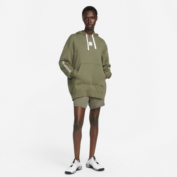 Nike Pro Dri-FIT Get Fit Sudadera - Medium Olive/White/Sequoia