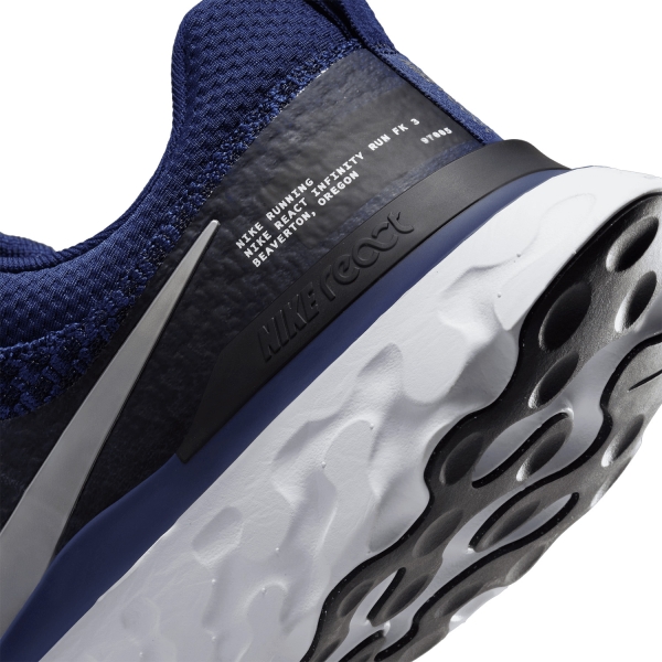 Nike React Infinity Run Flyknit 3 - College Navy/Metallic Silver