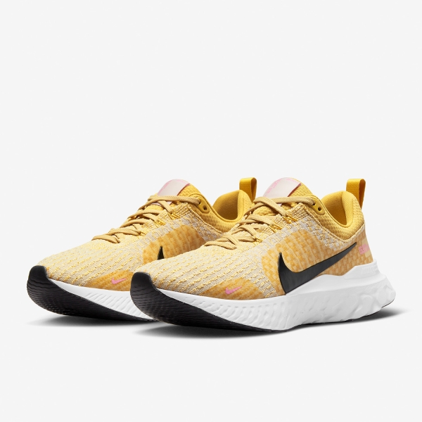 Nike React Infinity Run Flyknit 3 - Wheat Gold/Black/Pink Spell/Light Cream
