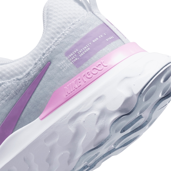 Nike React Infinity Run Flyknit 3 - White/Rush Fuchsia/Blue Tint/Volt