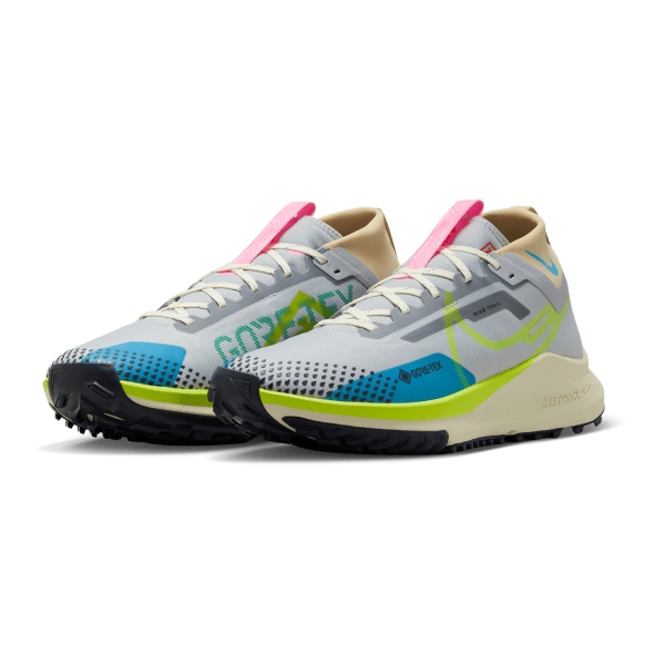 Nike React Pegasus Trail 4 GTX - Wolf Grey/Volt/Stadium Green/Baltic Blue