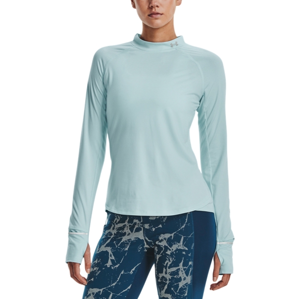 Women's Running Shirt Under Armour Outrun The Cold Shirt  Fuse Teal/Reflective 13732080469